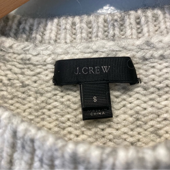J. Crew Merino Blend Striped Sweater Grey & White Preppy Mohair Wool Pullover XS - Picture 3 of 7